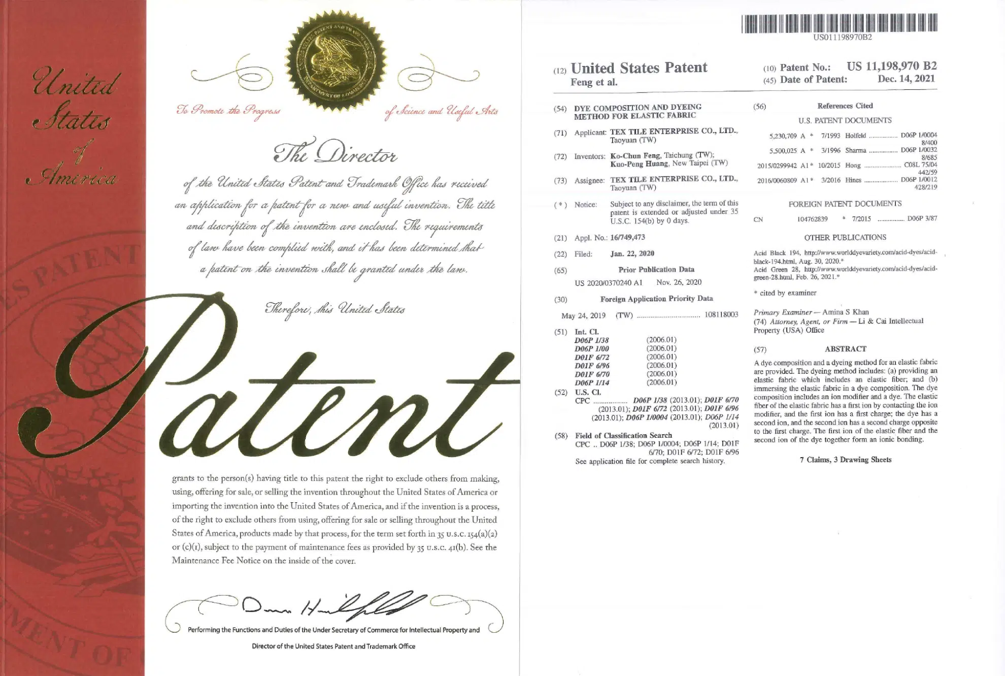 United States Patent #US 11,198,970 B2